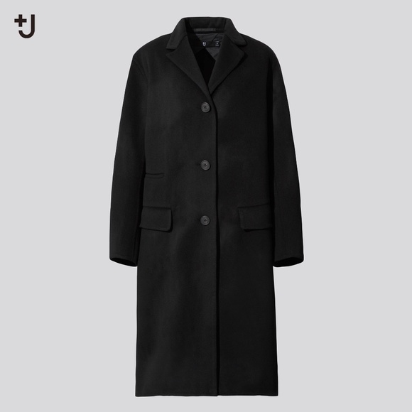 UNIQLO Jil Sander +J Cashmere Blend Chester Coat in Black Size Medium M - Picture 1 of 3